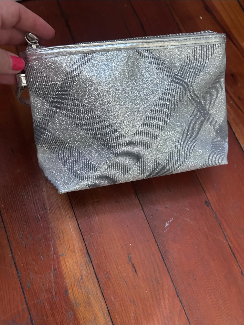 Burberry Silver Metallic Cosmetic Pouch - Picture 11 of 16